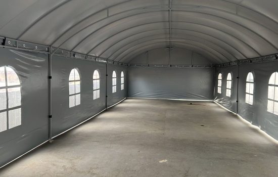Estructura carpa tipo Hangar, vista interna.